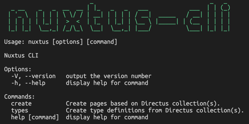 Nuxtus-CLI Screenshot